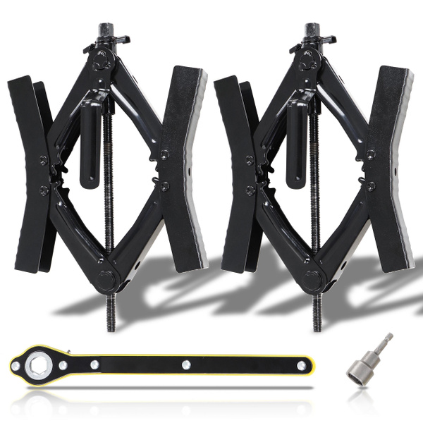 RV Camper Wheel Chock Trailer Stabilizer Scissor Jacks 2pk Expanding