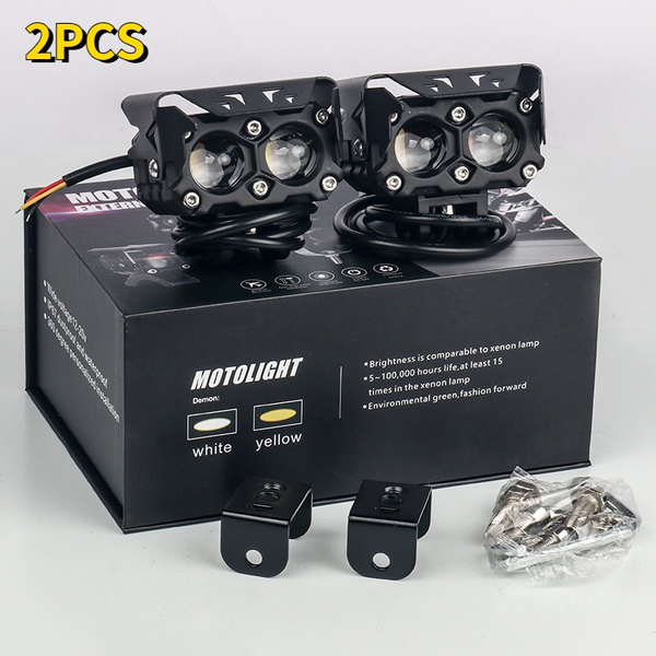 LED Driving Lights Motorcycle Fog Lights High Power Dual Lens White