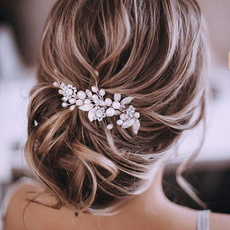 hair, Flowers, leaf, Bride