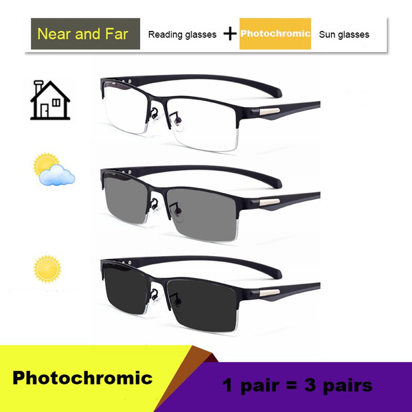 New smart photochromic reading glasses for men, sunglasses for