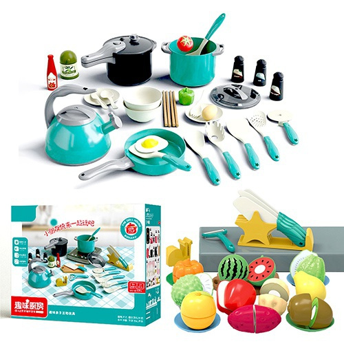 Kitchen Toys Set, 53pcs Toddler Pretend Cooking Playset Cookware Toys 