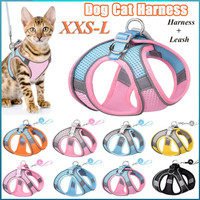 Zunea Polka Dots Cat Harness and Leash Set Girl Kitten Crown Escape Proof No Pull Choke Vest Clothes for Walking Step in Soft Mesh Padded Puppy Harness for Small Dog Pink L 
