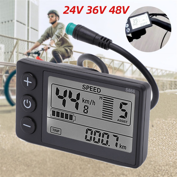 Ebike LCD Display Meter Electric Bike S866 LCD Display Meter 24V 36V 48V Control Panel With