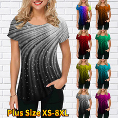 ladieslnecktshirt, Summer, Plus Size, Colorful