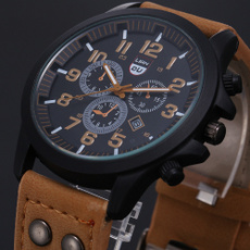 quartz, Waterproof Watch, leather strap, Stainless Steel