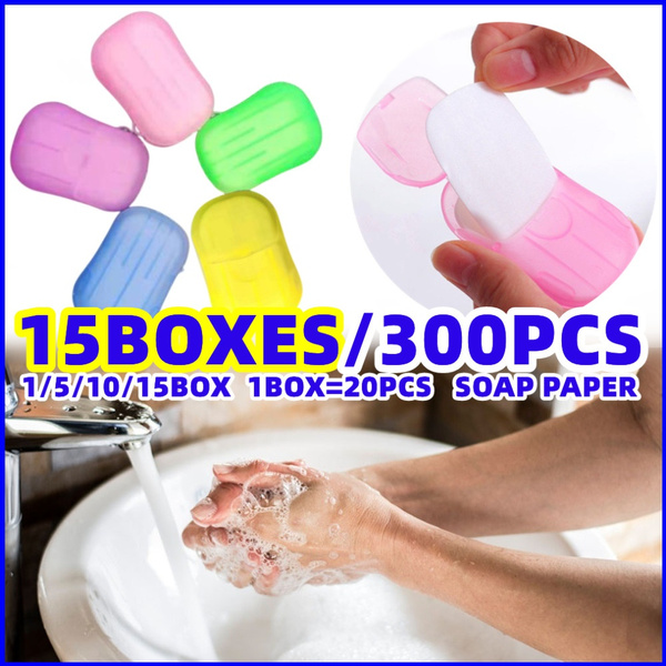 15/10/5/1box Portable Disposable Soap Paper Sheets for Traveling ...