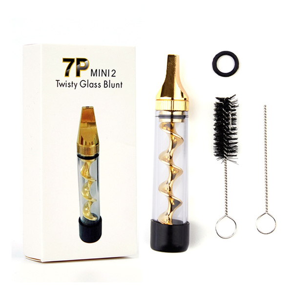 7P Mini V2 Herb Pipe Twisty Glass Blunt Tobacco Smoking Pipes Portable
