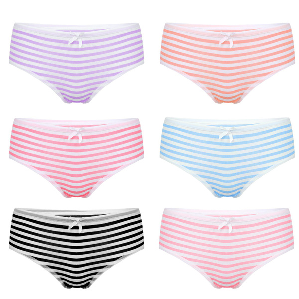 Hot Cute Japanese Style Blue&pink Stripe Panties Bikini Cosplay Cotton  Underwear