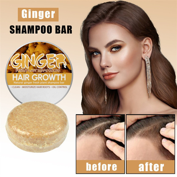Ginger Hair Regrowth Shampoo Bar Treated Dry Damaged Hair Natural