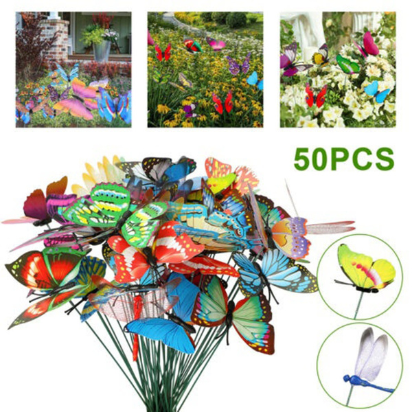 10pcs Butterflies Garden Yard Planter Colorful Outdoor Decor