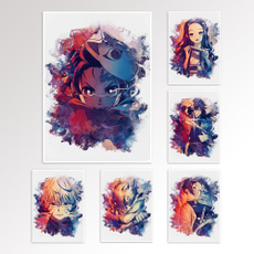 Posters, tanjiro, fighting, decoration