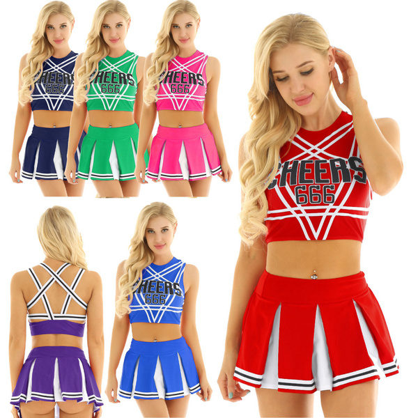 Womens School Musical Party Halloween Cheerleader Costume Fancy Dress Uniform Outfit Wish 7708