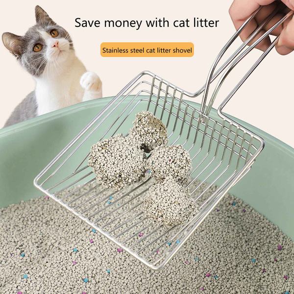 Cat Litter Scoop, Metal Kitty Litter Scooper with Fast Sifting Deep