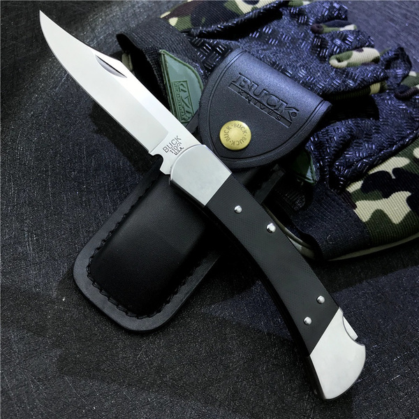  Buck 110 Folding Hunter Wooden Pocket Knife Knives : Sports &  Outdoors