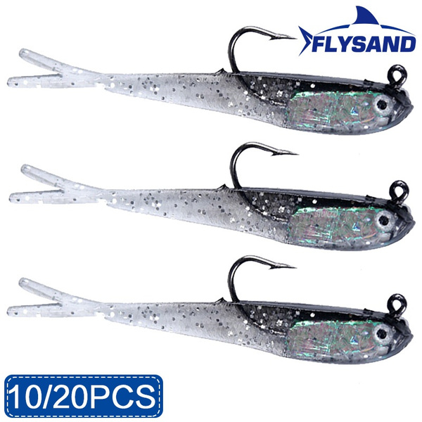 FLYSAND 10/20Pcs Fishing Soft Lure Silicone Soft Fishing Fish Lures Baits  Minnow Lure Crank Bait 7.5cm/6.5g With Hook Tackle Stonego Fishing  Accessories