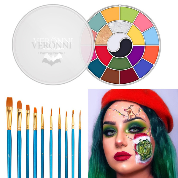 VERONNI Professional 20 Color Face Body Paint Palette Oil Based Body