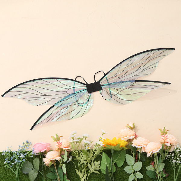 Women Girls Cicada Wings Dragonfly Elf Wings Fairy Halloween