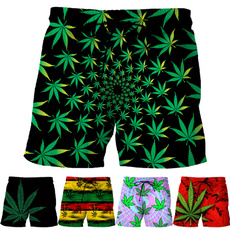 Funny, 3dshort, Beach Shorts, marijuanaleaf