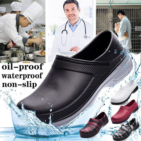 Woman Men Chef Shoes Cook Kitchen Nonslip Safety Shoes Oil Water