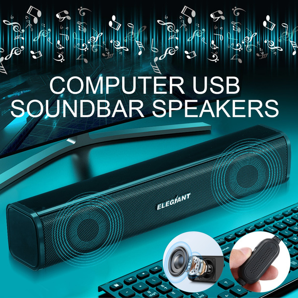 Computer Speakers, USB Powered PC Speakers with 3.5 mm Volume Control