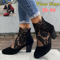 ankle boots, Summer, High Heel Shoe, Lace