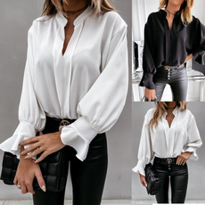 blouse, Plus Size, Women Fashion Tops, ruffled
