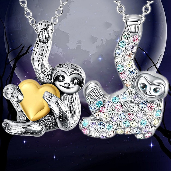 Sloth hot sale diamond necklace