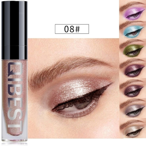 8 Colors Pearl Shiny Liquid Eyeshadow, Gray Diamond Liquid Glitter Eye