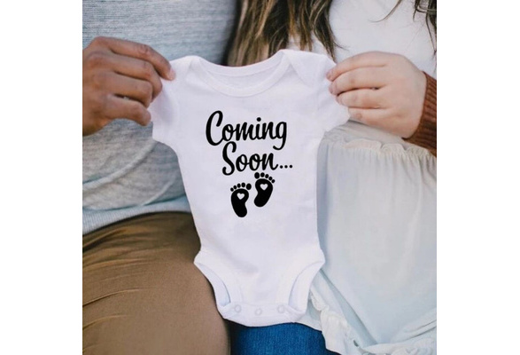 Baby Announcement Bodysuit Coming Soon Newborn Baby Bodysuits Summer Boys  Girls Romper Body Pregnancy Reveal Clothes