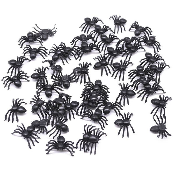 20/50/100pcs Horror Black Spider Haunted House Spider Web Bar Party ...