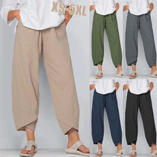 summertrouser, Women Pants, elastic waist, widelegspant