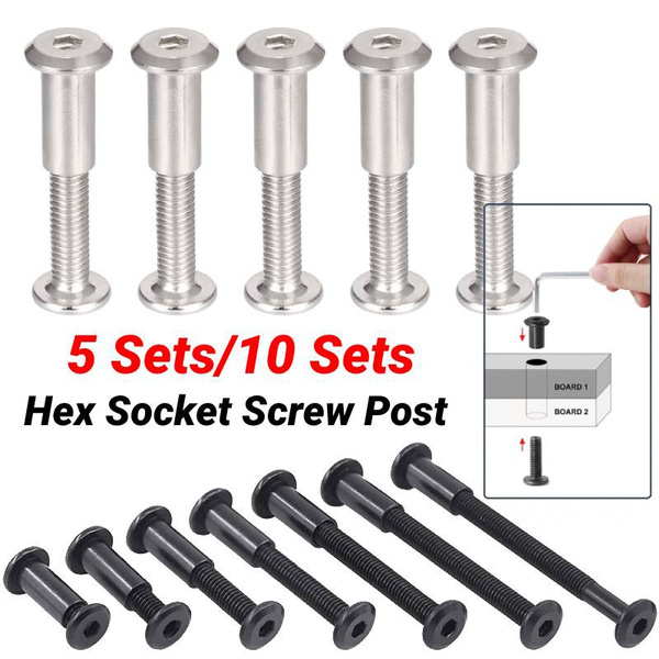 5 Sets/10 Sets Hex Drive Socket Cap Bolts Furniture Connector Bolts M6