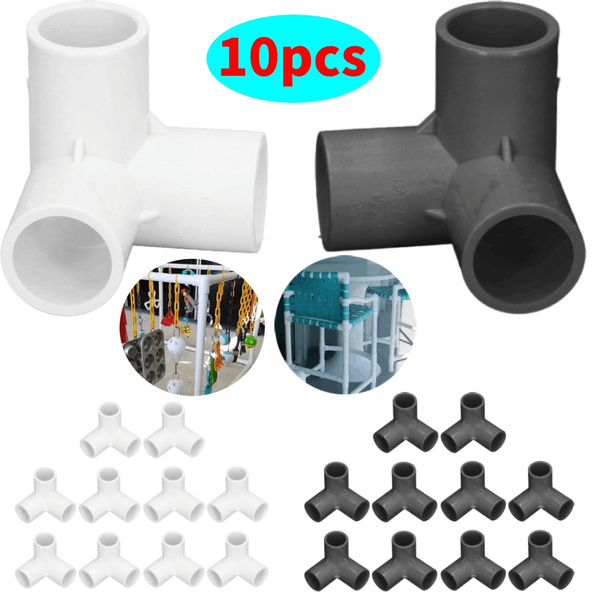 3 Way Pipe Fittings 10PCS Pipe Fittings PVC Plastic Right Angle
