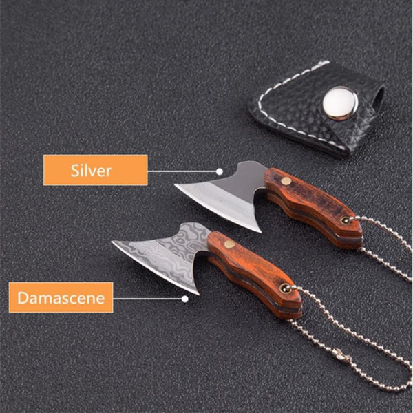 2PCS/set MINI 440 Stainless Steel Axe Hatchet Pocket Knife EDC Full