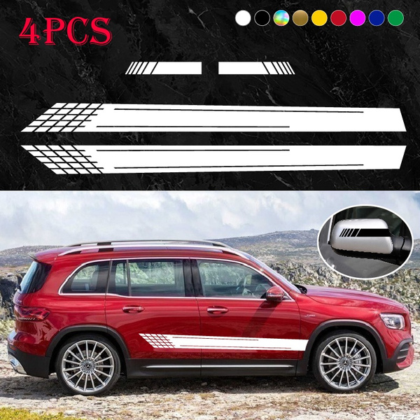 4PCS Car Stickers Hood Roof Vinyl Racing Rally Sports Car Decals ...