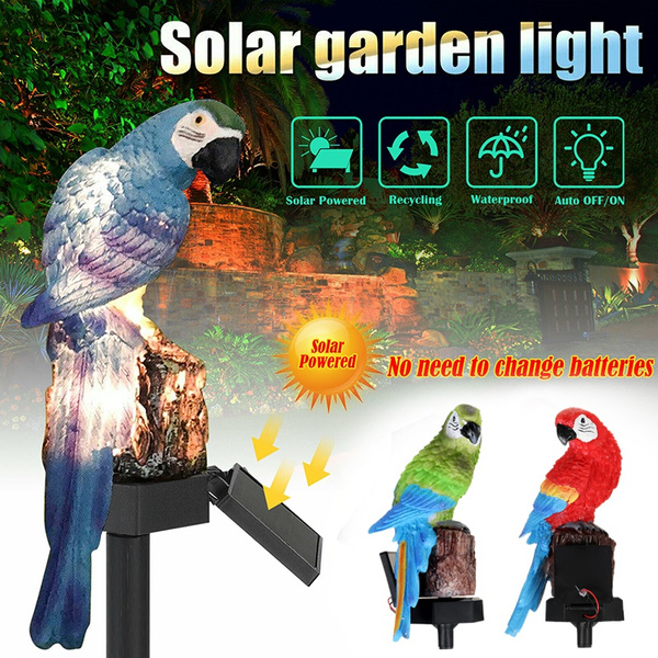 Outdoor Solar Bird Fake Parrot Garden Solar Lights Outdoor, Waterproof ... - Solar Parrot Cage Led Lighting