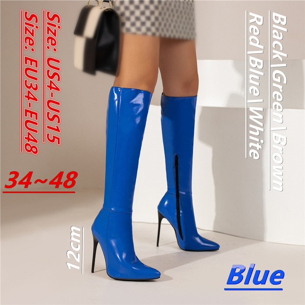 Women Shoes Sexy 6 Color Stiletto High Boots Women Patent Leather Knee
