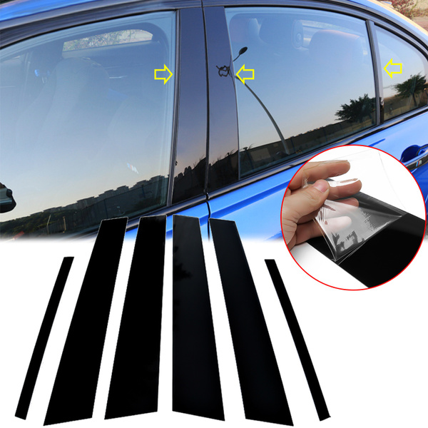 6Pcs Black Pillar Posts Door Cover Trims For BMW 528i 530i 535i 550i
