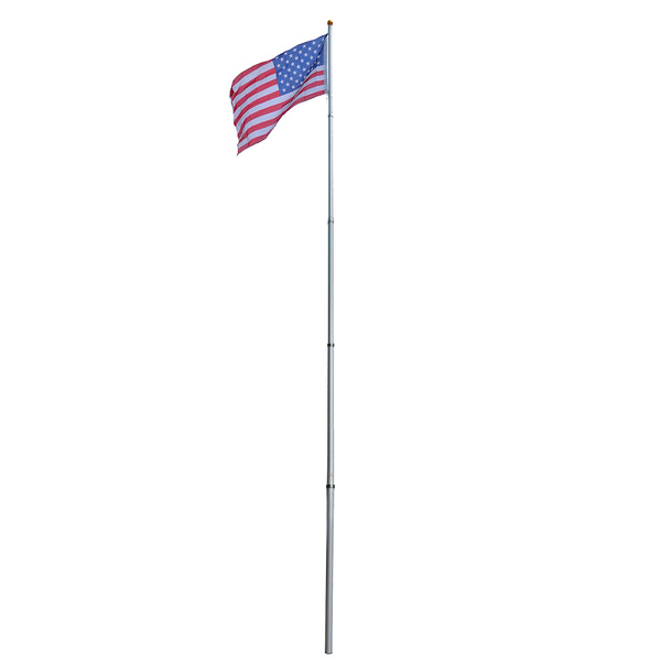 Yeshom Upgraded 20ft Telescopic 16 Gauge Heavy Duty Aluminum Flag Pole ...