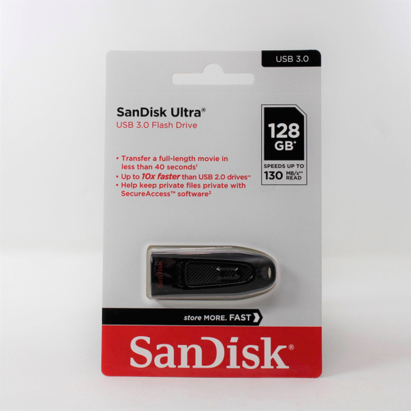 SanDisk Ultra CZ48 128GB USB 3.0 Flash Drive Transfer Speeds Up To