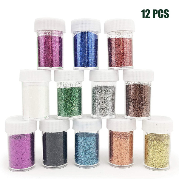 Glitter, Extra fine Glitter Shakers in Shaker Jars, Great for Slime
