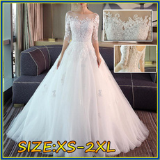 Plus Size, Lace, Sleeve, Bride