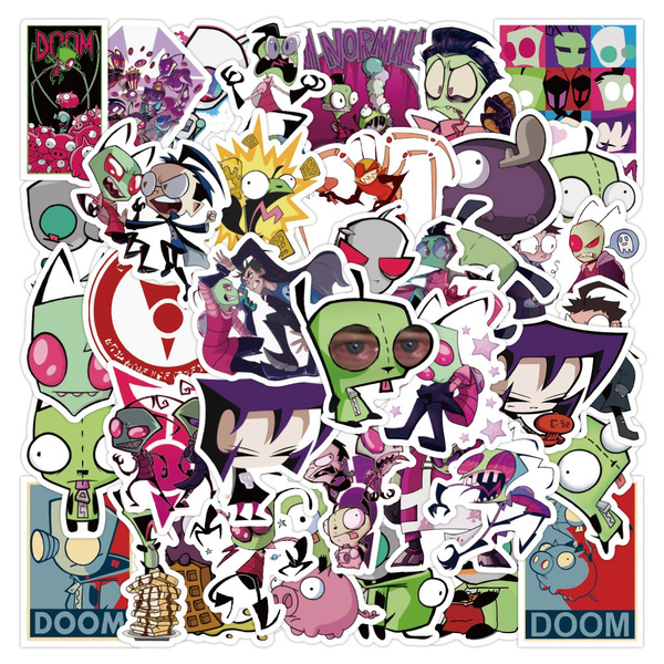 110 Pcs Invader ZIM Stickers Pack - Waterproof Vinyl Anime Cartoon Decals For DIY Decor