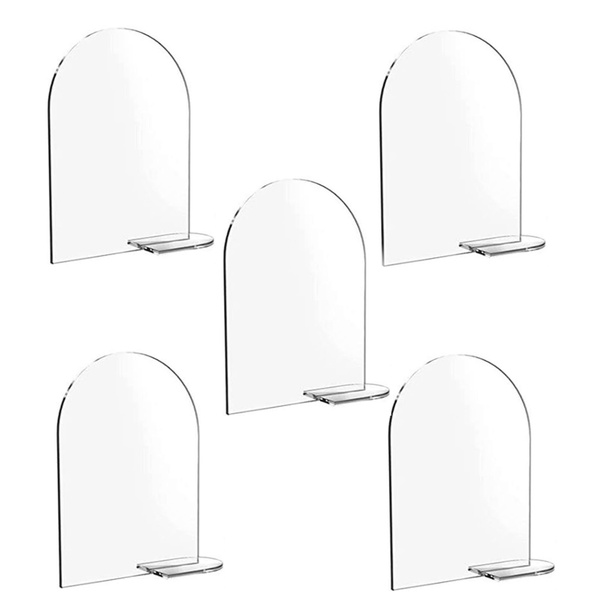 5x diy blank acrylic arch table sign guest name tag round top clear
