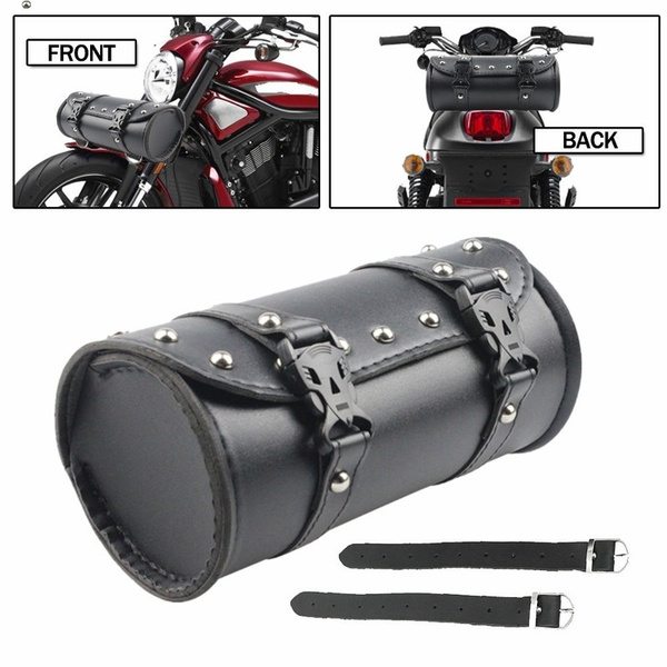Universal Motorcycle Saddlebags waterproof Leather Side Storage Tool