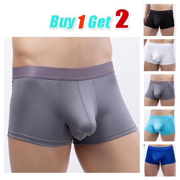 New Design! Cool Mesh Sexy Mens Underwear with Double Pouches Quick-dry ...