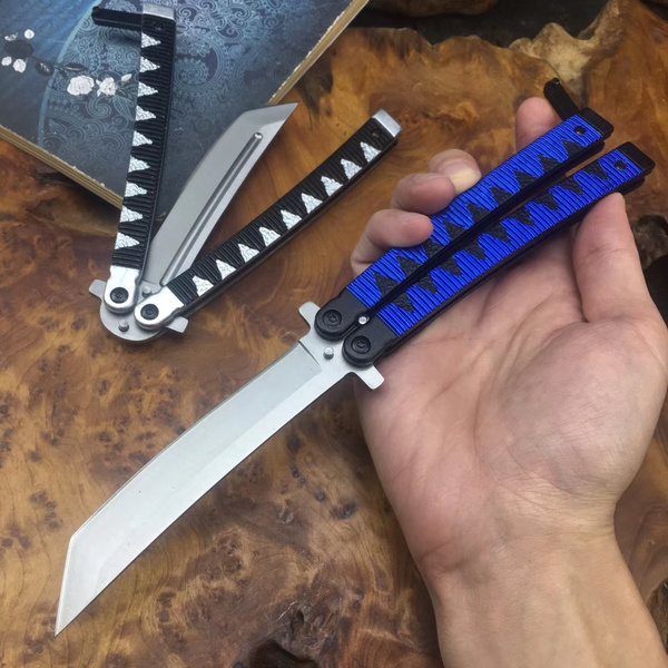 9.5" Samurai Japanese Style Tanto Blade Balisong Butterfly Knife Tactical Sharp Hunting Outdoor