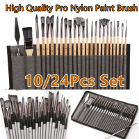 5Pcs Artist Paint Brush Set High Quality Nylon Hair Wood Black