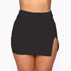 Mini, splitskirt, Skirts, solidcolorskirt