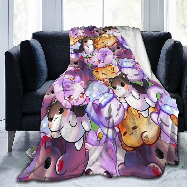 Aphmau Meow Plushies Anime Cats Comforter Throws Blanket,Flannel